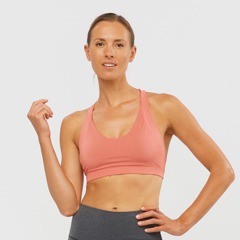 Salomon Singapore Womens Sport Bra - COMET W Coral | 03549-PGKW